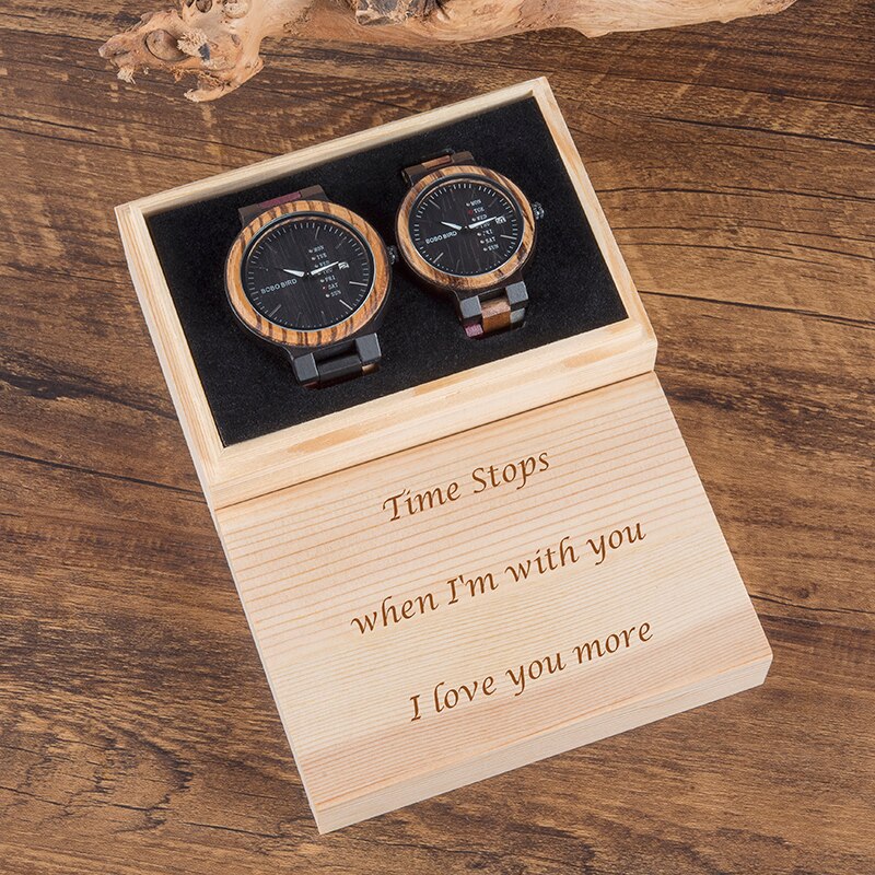 Wood Watch Men's & Women's Quartz. Week/Date