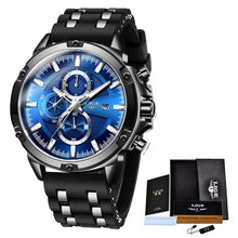 Relogio Masculino 2023 LIGE New Black Classic Mens Watches Top Brand Luxury Watch Men Sport Silicone Waterproof Quartz Clock+Box