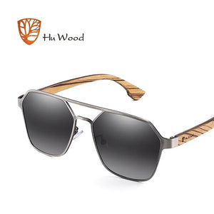 HU WOOD Polarized Vintage Men Handmade Wooden Sunglasses UV400 Protection Fashion Smoke Sun glasses Women Gafas De sol GR8039