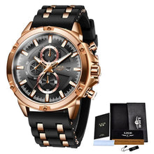 Relogio Masculino 2023 LIGE New Black Classic Mens Watches Top Brand Luxury Watch Men Sport Silicone Waterproof Quartz Clock+Box