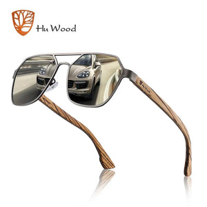 HU WOOD Polarized Vintage Men Handmade Wooden Sunglasses UV400 Protection Fashion Smoke Sun glasses Women Gafas De sol GR8039