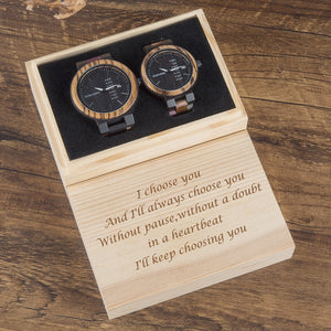 Wood Watch Men's & Women's Quartz. Week/Date