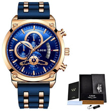 Relogio Masculino 2023 LIGE New Black Classic Mens Watches Top Brand Luxury Watch Men Sport Silicone Waterproof Quartz Clock+Box