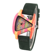 Women's Triangle Shape Quartz Wooden Watch. Very Unique!