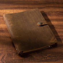 handmade Traveler's Note Book notebook brown Genuine Leather Cowhide leather diary vintage loose leaf planner Sketchbook