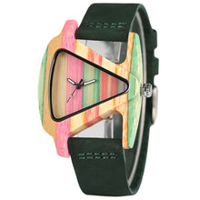 Women's Triangle Shape Quartz Wooden Watch. Very Unique!