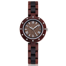 Woman's Natural Wooden Quartz watch with Stunning Two-Tone Band. Other Variants Also Available