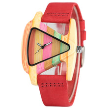 Women's Triangle Shape Quartz Wooden Watch. Very Unique!