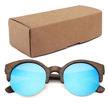 Bamboo Semi-Rimless Sunglasses Women 2018  Fashion Sunglasses Pure Bamboo Men Polarized Shades For Women UV400 Retro Sunglasses