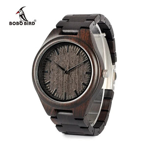 Original BOBO BIRD L-H05 Handmade Retro Design Wholesale Ebony Wooden Watches Men with Anti-allergy Clasp Japan Quartz Saat