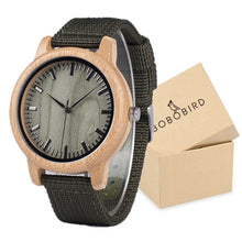 Wooden Case with Bamboo Face and Genuine Leather Band. Several Variants Available