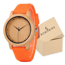 Wooden Case with Bamboo Face and Genuine Leather Band. Several Variants Available