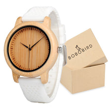Wooden Case with Bamboo Face and Genuine Leather Band. Several Variants Available