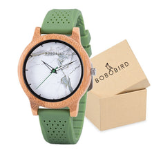 Wooden Case with Bamboo Face and Genuine Leather Band. Several Variants Available