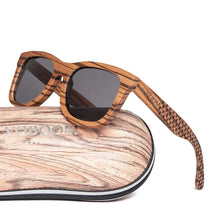 Voboom Retro Style Sunglasses for Man Zebra Wood Polarized Lenses with Women Bamboo Plaid Frame UV400 Protection Original Design