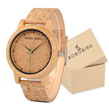 Wooden Case with Bamboo Face and Genuine Leather Band. Several Variants Available