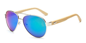 Vintage Pilot Wood Sunglasses for Men and Women