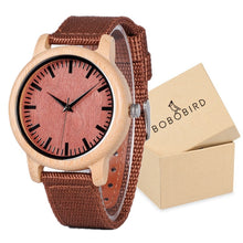 Wooden Case with Bamboo Face and Genuine Leather Band. Several Variants Available