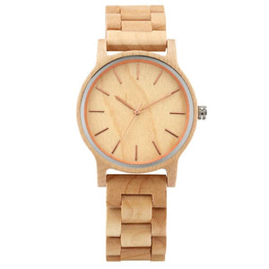 Simple Style Watch Men's Wooden Watches Quartz Analog Wristwatch Full Bamboo Bracelet Band Wooden Adjustable Strap reloj Gift