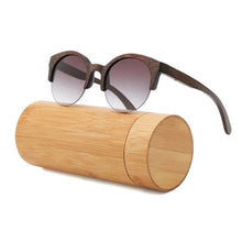 Bamboo Semi-Rimless Sunglasses Women 2018  Fashion Sunglasses Pure Bamboo Men Polarized Shades For Women UV400 Retro Sunglasses