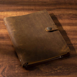 handmade Traveler's Note Book notebook brown Cowhide Genuine Leather  journal card holder diary vintage planner Sketchbook