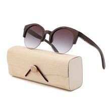 Bamboo Semi-Rimless Sunglasses Women 2018  Fashion Sunglasses Pure Bamboo Men Polarized Shades For Women UV400 Retro Sunglasses