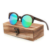 Bamboo Semi-Rimless Sunglasses Women 2018  Fashion Sunglasses Pure Bamboo Men Polarized Shades For Women UV400 Retro Sunglasses