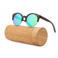 Bamboo Semi-Rimless Sunglasses Women 2018  Fashion Sunglasses Pure Bamboo Men Polarized Shades For Women UV400 Retro Sunglasses