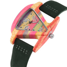 Women's Triangle Shape Quartz Wooden Watch. Very Unique!