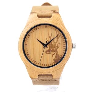 reloj hombre BOBO BIRD Bamboo Watch Men Women Wooden Timepieces Real Leather Band Quartz Watch Best Gifts Items Accept Engraving