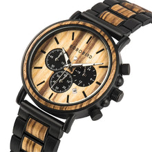 BOBO BIRD Wood Men Watch Relogio Masculino Top Brand Luxury Stylish Chronograph Military Watches Timepieces in Wooden Gift Box