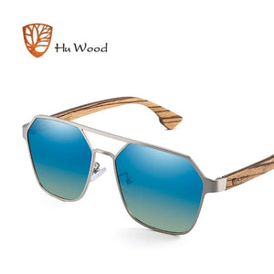 HU WOOD Polarized Vintage Men Handmade Wooden Sunglasses UV400 Protection Fashion Smoke Sun glasses Women Gafas De sol GR8039