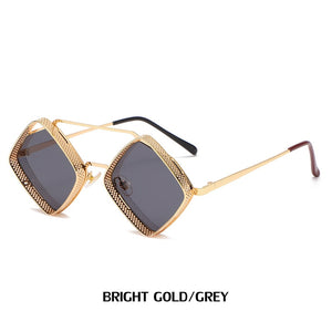 Steampunk Sunglasses New Retro Men Ladies Metal Hollow Frame Fashion Glasses Brand Designer High Quality Sunglasses UV400