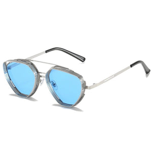New Steampunk Sunglasses Luxury Metal Frame Sunglasses 2022 New Fashion Polygonal Sunglasses Men's Driving Glasses UV400