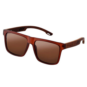 HU WOOD Square Luxury Wooden Sunglasses Men Classic Brand Design UV400 Fashion Polorized High Quality Vintage Camping SunGlasses