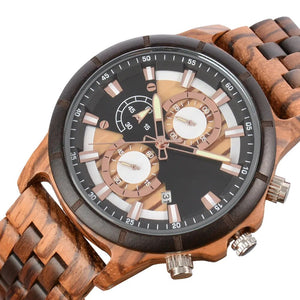 Wood Wrist Watch for Men Luminous Multifunction Fashion Wooden  Quartz Wristwatches Wood Watch Men Quartz Wooden Wrist Watches