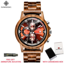 Wooden Watch with Date Display. Chronograph watch with beautiful detail