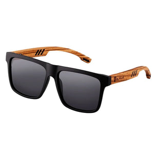 HU WOOD Square Luxury Wooden Sunglasses Men Classic Brand Design UV400 Fashion Polorized High Quality Vintage Camping SunGlasses