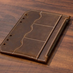 handmade Traveler's Note Book notebook brown Genuine Leather Cowhide leather diary vintage loose leaf planner Sketchbook