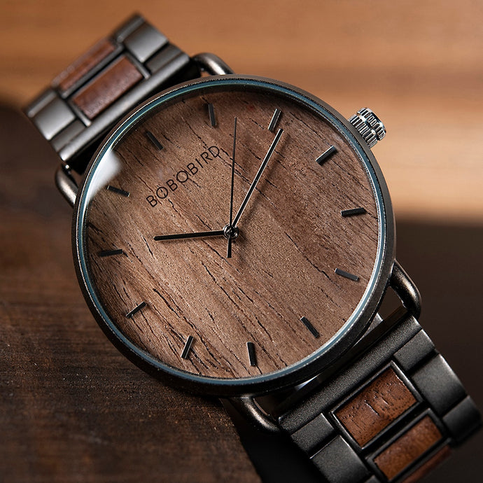 Zebra-Wood Luxury Ultra-thin Quartz Wooden Watch